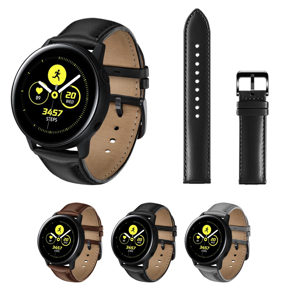 UEBN 20 мм кожаный ремешок для samsung galaxy active 2 сменный ремешок для samsung gear S2 Sport Amazfit bip умные Ремешки для наручных часов