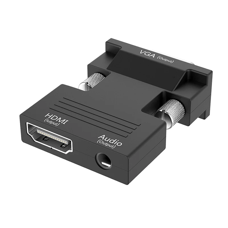 

HDMI Female to VGA Male Converter Adapter with Audio Cable Adapter Support 1080P Signal Output Convertor for Multimedia TV