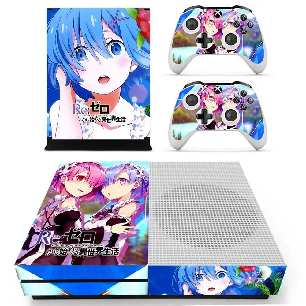 Re: жизнь в другом мире от zero sticker s для Xbox One S Виниловая наклейка для Xbox one Slim консоль и два контроллера