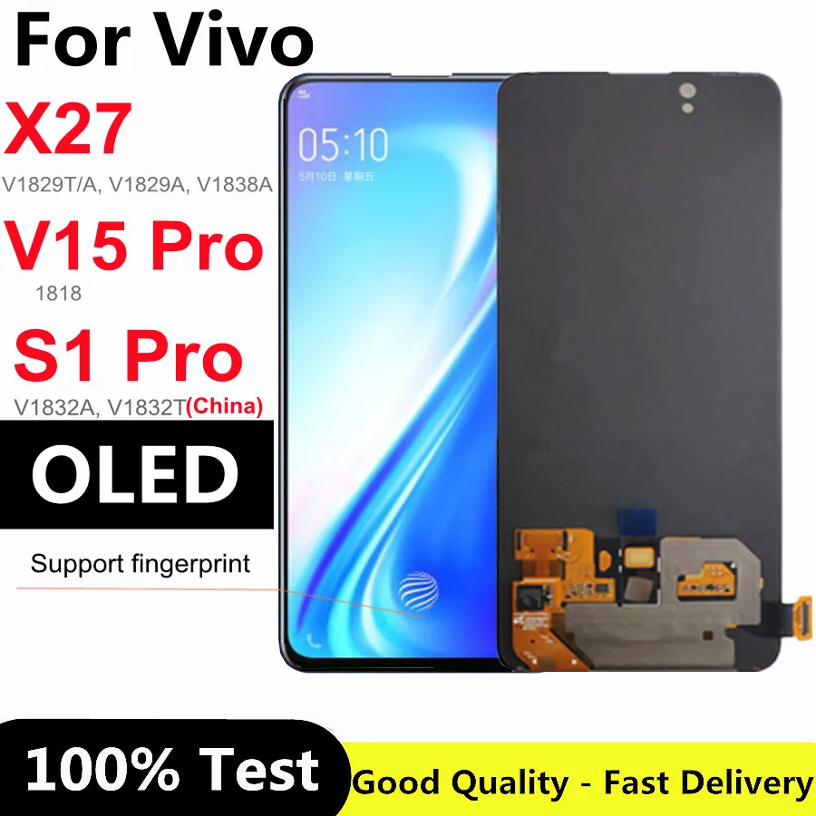 

6.39" OLED For Vivo X27 LCD Display Screen Touch Panel Digitizer Assembly For Vivo V15 Pro 1818 / S1 Pro V1832A V1832T lcd