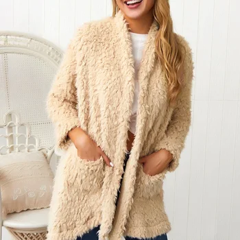 

Winter Warm Long Sleeve Furry Coat Oversized Loose Solid Colour Teddy Coats and Jackets 2019 Promotion Outerwear Free Shiping