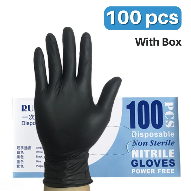 

100pcs Nitrile Gloves Kitchen Disposable Latex Gloves Powder-free Gloves For Household Kitchen Laboratory Garden Cleaning Gloves