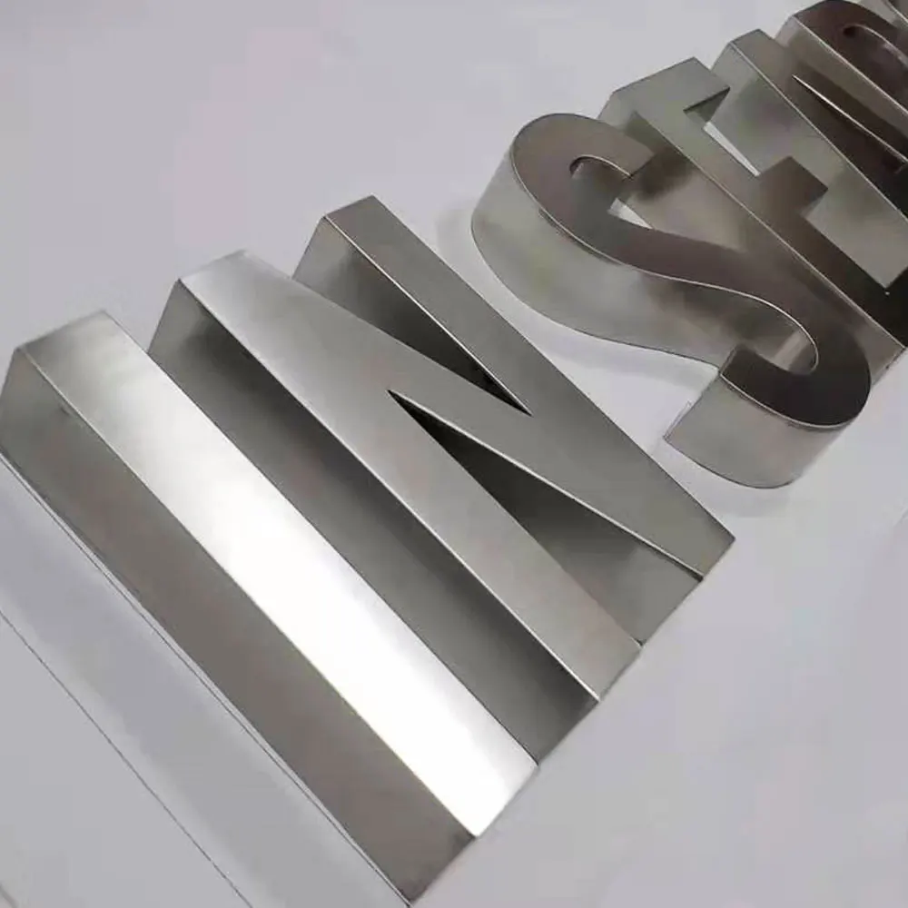 Индивидуальные размеры щеткой из нержавеющей стали и алюминия 3D буквенные вывески