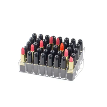 

Plastic 40 Slot Lipstick Storage Box Lip Hair Storage Box Large Capacity Makeup Storage Box Cosmetic Lipstick Rack Transparent