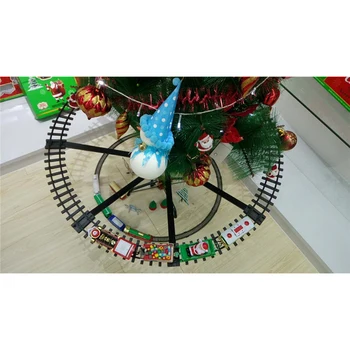 

2020 New Christmas Tree Decoration Battery Operated Train Electric Toys Railway Car with Light Rail Car for Children Gifts
