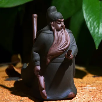 

Wu God of Wealth Guan Gong Tea Ornaments Creative Three Kingdoms Figure Guan Yu Cha Lou Jia Boutique Clay Tea Pet Clay Tea Pet