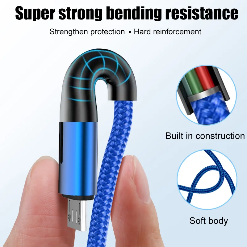 H&A Micro USB Cable Fast Charging 3A Micro usb Cord For Samsung S7 Xiaomi Redmi Note 5 Pro Android Phone cable Micro usb charger