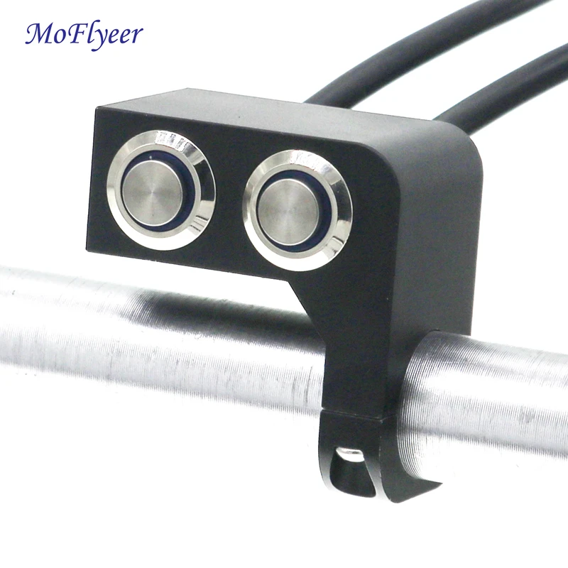 MoFlyeer Motorcycle Switch 22mm Handlebar Manual and Self-return Button LED Light Lamp Control motorcycle | Автомобили и