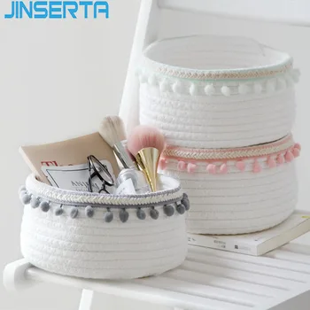 

JINSERTA Cotton Storage Basket Cosmetic Organizer Snack Food Container Magazine Storage Desktop Wallet Sundries Decor Frame