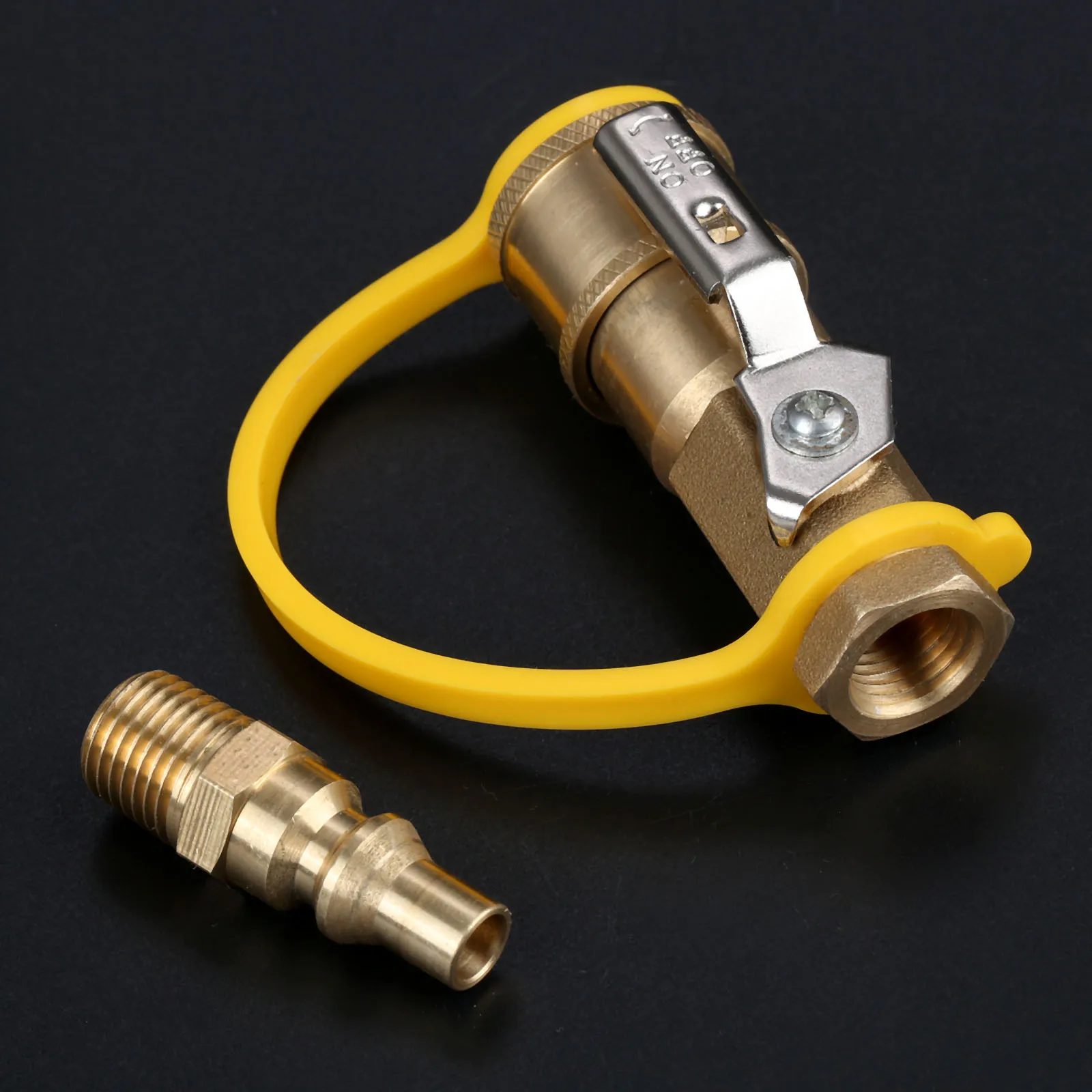 1/4" Quick Connect Kit Shutoff Valve & Full Flow Male Plug For Propane