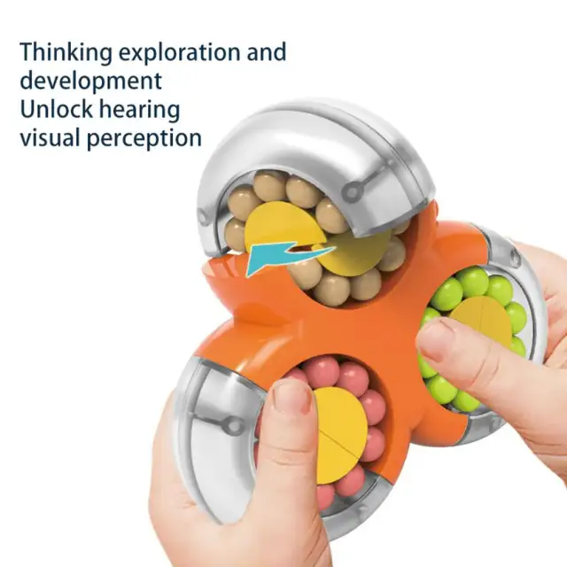 Rotating Magic Beans Cube Fingertip Fidget Toys Kids Adults Stress Relief Spin Bead Puzzles Children Education Intelligence Game 5