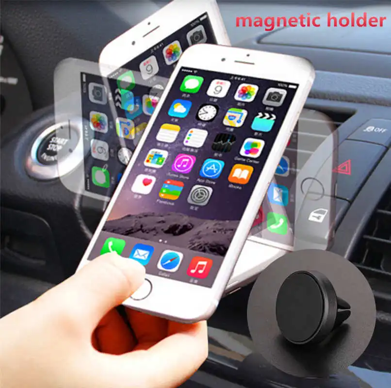 Universal Auto Car Holder Mini Air Vent Strong Magnet Car Mounted Phone Holder Bracket Stand Rack Super Magnet Phone Stand Rack