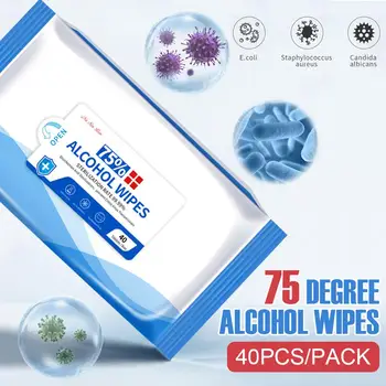 

75% alcohol disinfection wipes natural non-woven cleaning wipes disposable portable sterilization facial wipes
