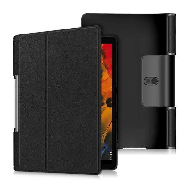 Черный Cover Case for Lenovo Yoga Tab5 YT-X705F 10.1 Inch PU Leather Protectctive Cover Shell Tablet Funda Capa free stylus+film - Цвет: Черный