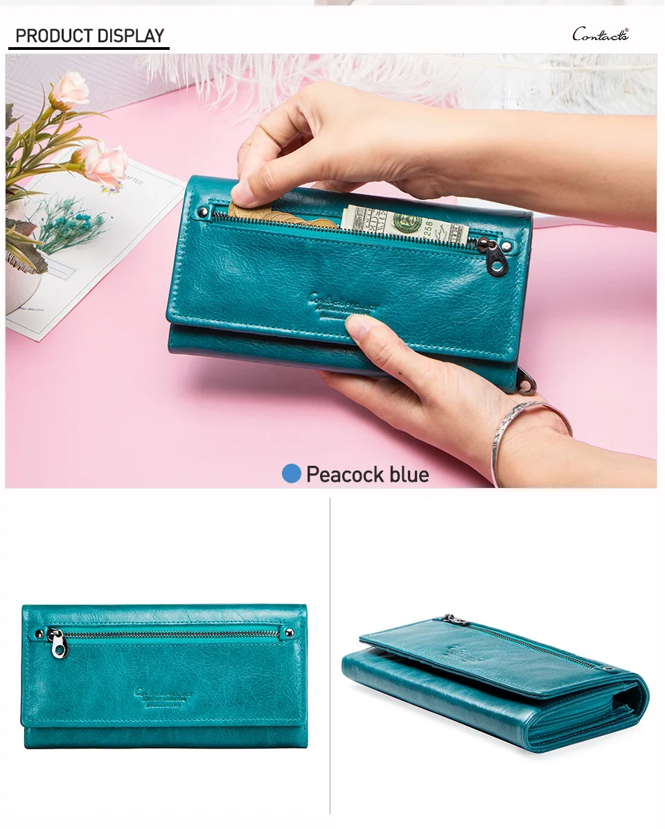 Фирменный дизайн портмоне из натуральной кожи женские кошельки женский держатель для карт длинный женский клатч кошелек с карманом для телефона