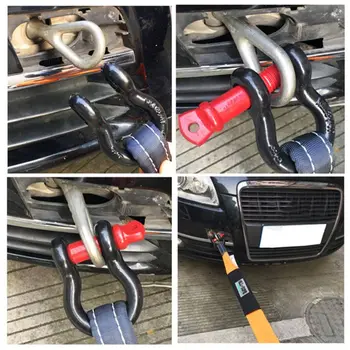 

Hot 1 Pcs Vehicle Car 2.0T Bow Steel Shackle Latch Design U-shaped D-Ring Shackle With Sheath For SUV Truck Car Accessories