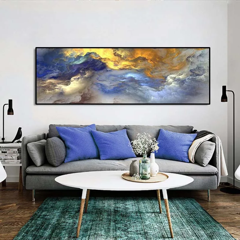 Золотой Цвет Wall Art Печать на холсте Абстрактная живопись искусство настенные