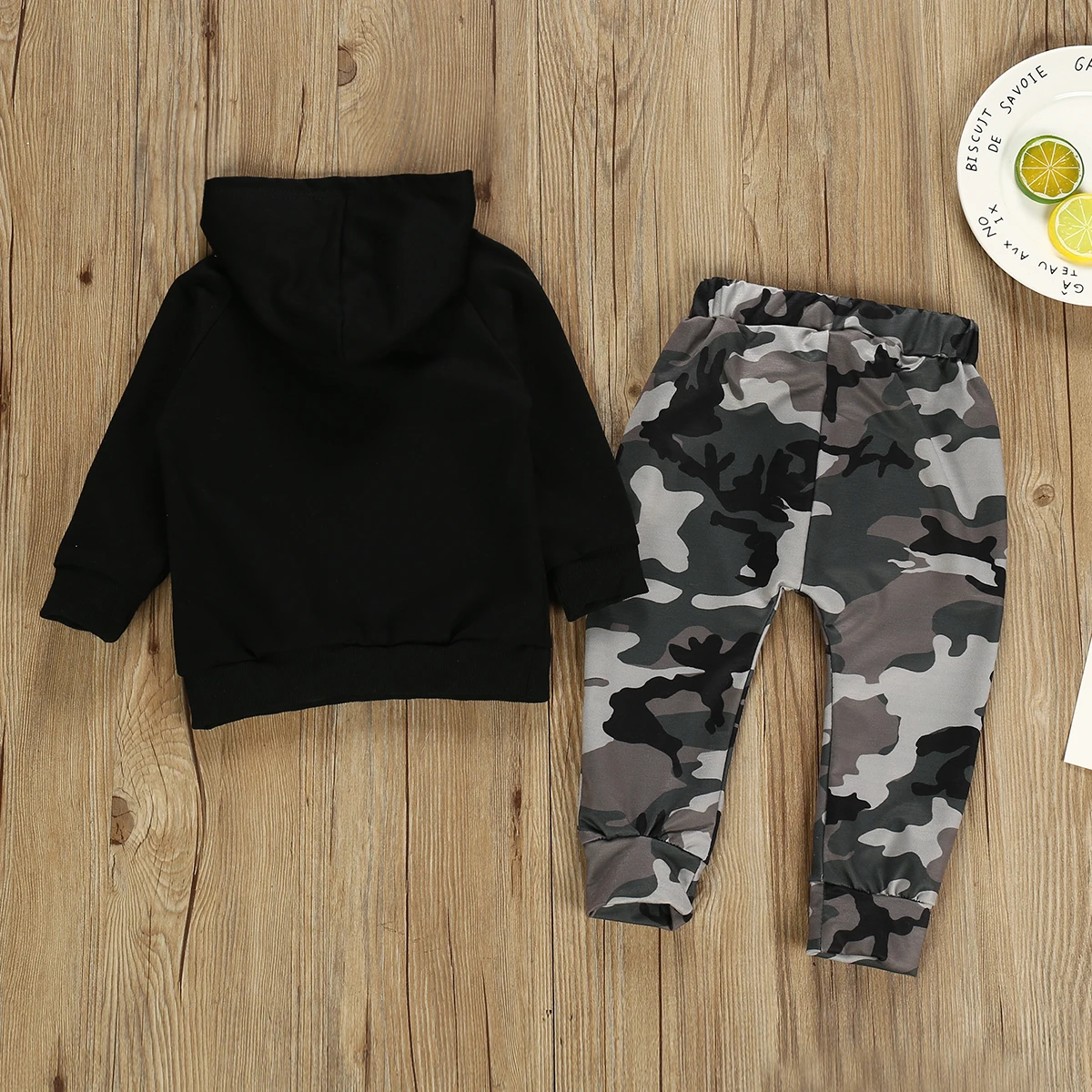 Spring Autumn 2Pcs Baby Boys Hooded Tops Sweatshirt Camouflage Pants Baby Boy Outfits Set Clothes