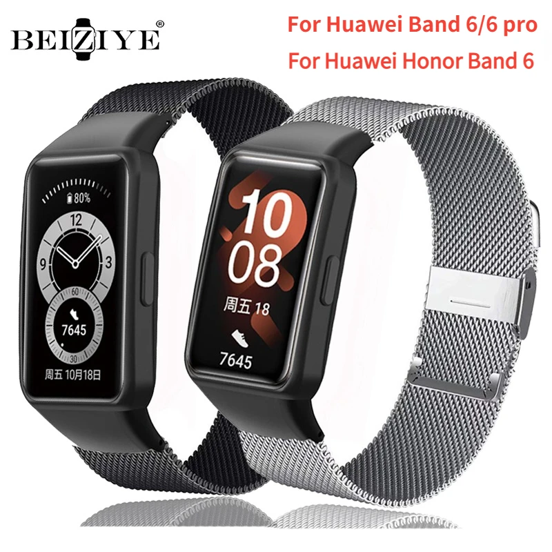 

Ремешок для смарт-часов Huawei Honor Band 6, браслет из нержавеющей стали с Миланской петлей, браслет для часов Huawei Band 6/6 pro