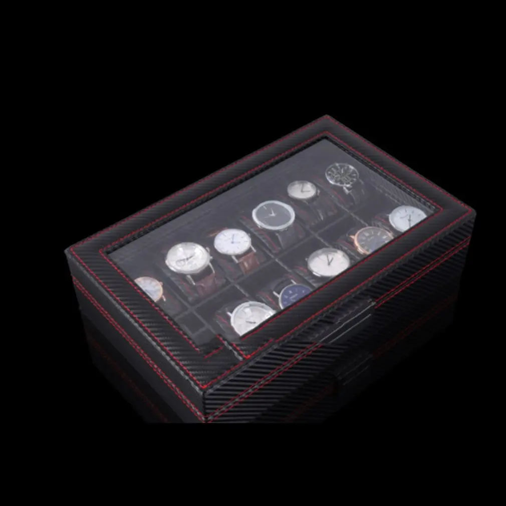 

Luxury Version Of Carbon Fiber 12-bit Watch Storage Box 12 Pack Pu Watch Box