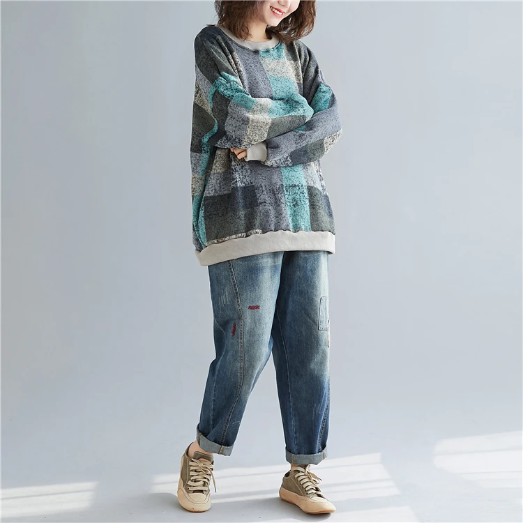 DIMANAF, осенне-зимние женские свитшоты, женские топы, пуловеры, вязанные хлопковые толстые винтажные свободные свитера с длинным рукавом размера плюс