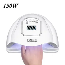 150 Вт Светодиодная УФ-лампа для ногтей с 45 шт. светодиодный s для маникюра гель Сушилка для ногтей сушильная лампа для полировки ногтей 30 s/60 s/99 s автоматический датчик Маникюрный Инструмент