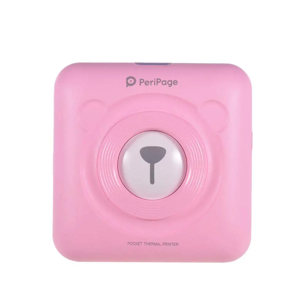 Bluetooth беспроводной небольшой термопринтер изображение мобильный фотопринтер мини принтер портативный фотопринтер для Android iOS Телефон - Цвет: Pink