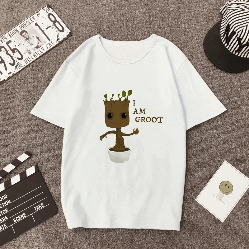 Showtly I am Groot Футболка Мужчины/Женщины стражи галактики 2 Забавный супергерой Twig Grout