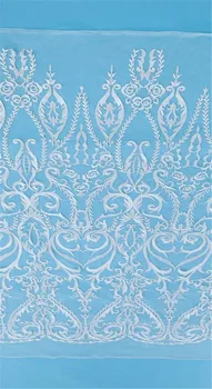 

5 yards/bag White embroidery classic French style fabric for wedding dress design MX41#