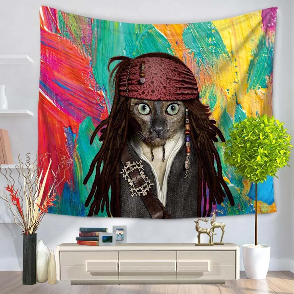 

Funny Cat Animal Star Face Creative Tapestry Wall Hanging