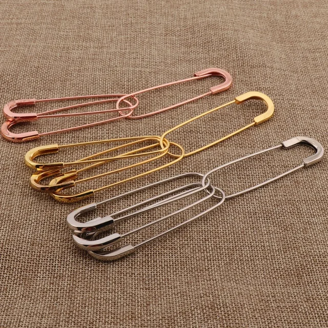 Rose Gold Safety Pins,rose Gold/silver Large Safety Pin Brooch,5528mm  Handmade Safety Pin Brooch Charm Holdersp2148 