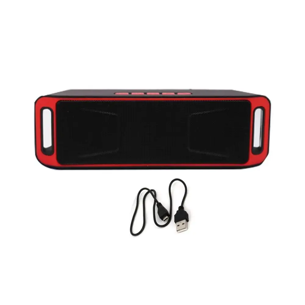 Красный SC208 беспроводной динамик Bluetooth 4,0 стерео сабвуфер поддержка TF USB fm-радио Встроенный микрофон двойной бас звук динамик - Цвет: Красный