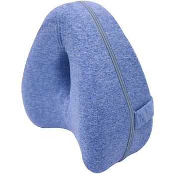 

Knee Pillow for Side Sleepers with Elastic Strap Memory Foam Leg Pillow Heart Shaped Memory Foam Leg Pillow (Blue)