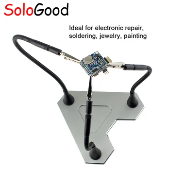 

SoloGood Helping Hands Station Soldering Third Hand Tool,3 Flexible Metal Arms and Clips for Soldering Work Station