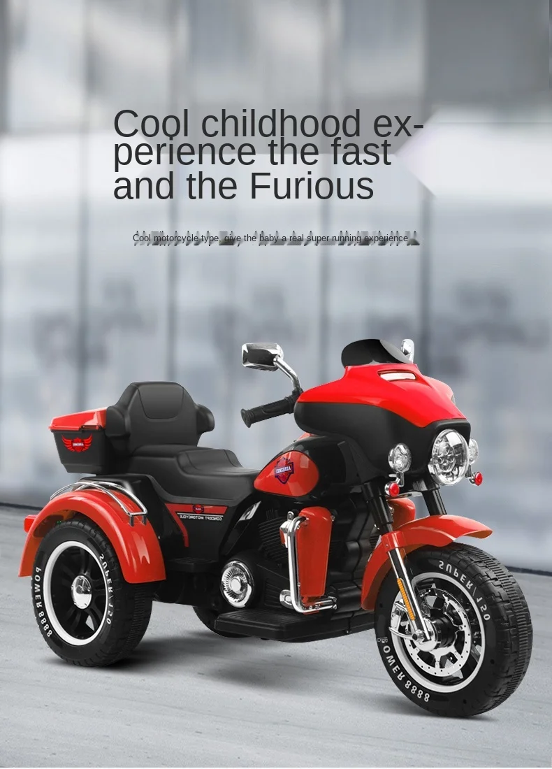 Harley-Davidson Children'S Motorcycle Electric Motorcycle 3 Wheel Rechargeable Three-Wheel Battery Bike 20 Harley-Davidson Children'S Motorcycle Electric Motorcycle 3 Wheel Rechargeable Three-Wheel Battery Bike