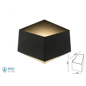 

V-TAC LD8346N Applique edged hexagonal wall lamp LED 3W 4000K black casing IP20 SKU-8347