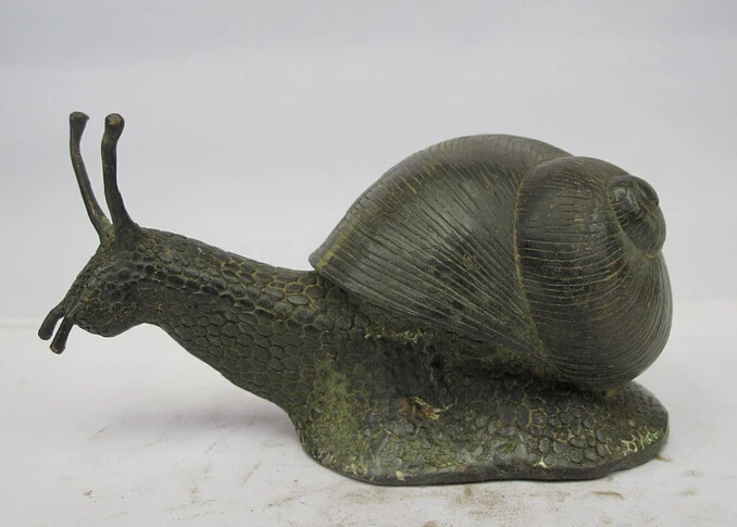 wholesale factory Lovely China Folk Feng Shui old Bronze Copper Snail crawling Animal Statue | Дом и сад