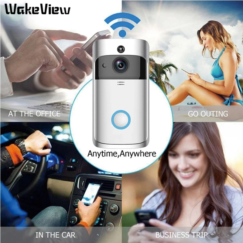WakeView Smart Video Doorbell 1080P HD Door Camera Intercom IP Wireless WiFi Door Bell Visual Night Vision Home Security Monitor