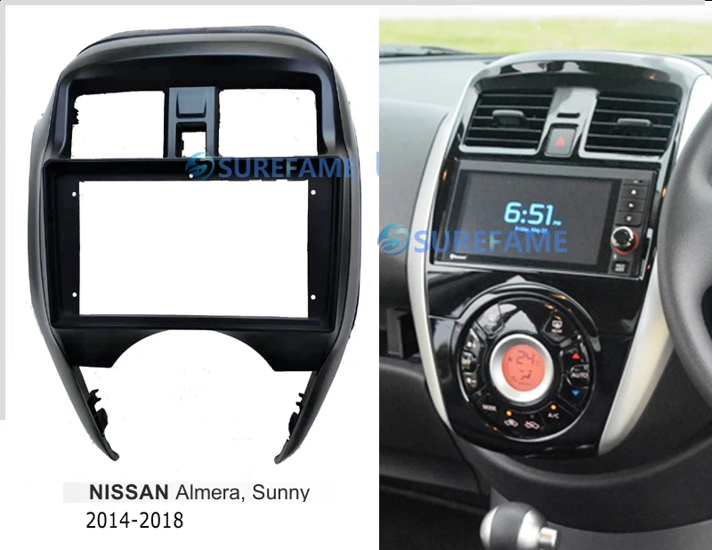 9 дюймов Автомобильная Радио фасции Для- Nissan Sunny/Almera(правое колесо) Dash Kit панель Адаптер ободок консоль пластина Facia