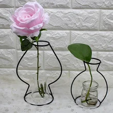 Современный тренси Ретро железная линия цветы простая ваза металлический держатель для растений скандинавский стиль украшение для дома и офиса