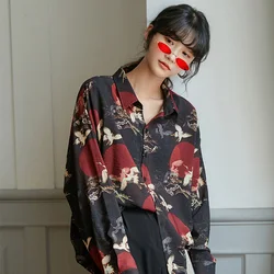 QWEEK – chemises à manches longues pour femmes, Streetwear japonais, noir, Vintage, à la mode, 2021 