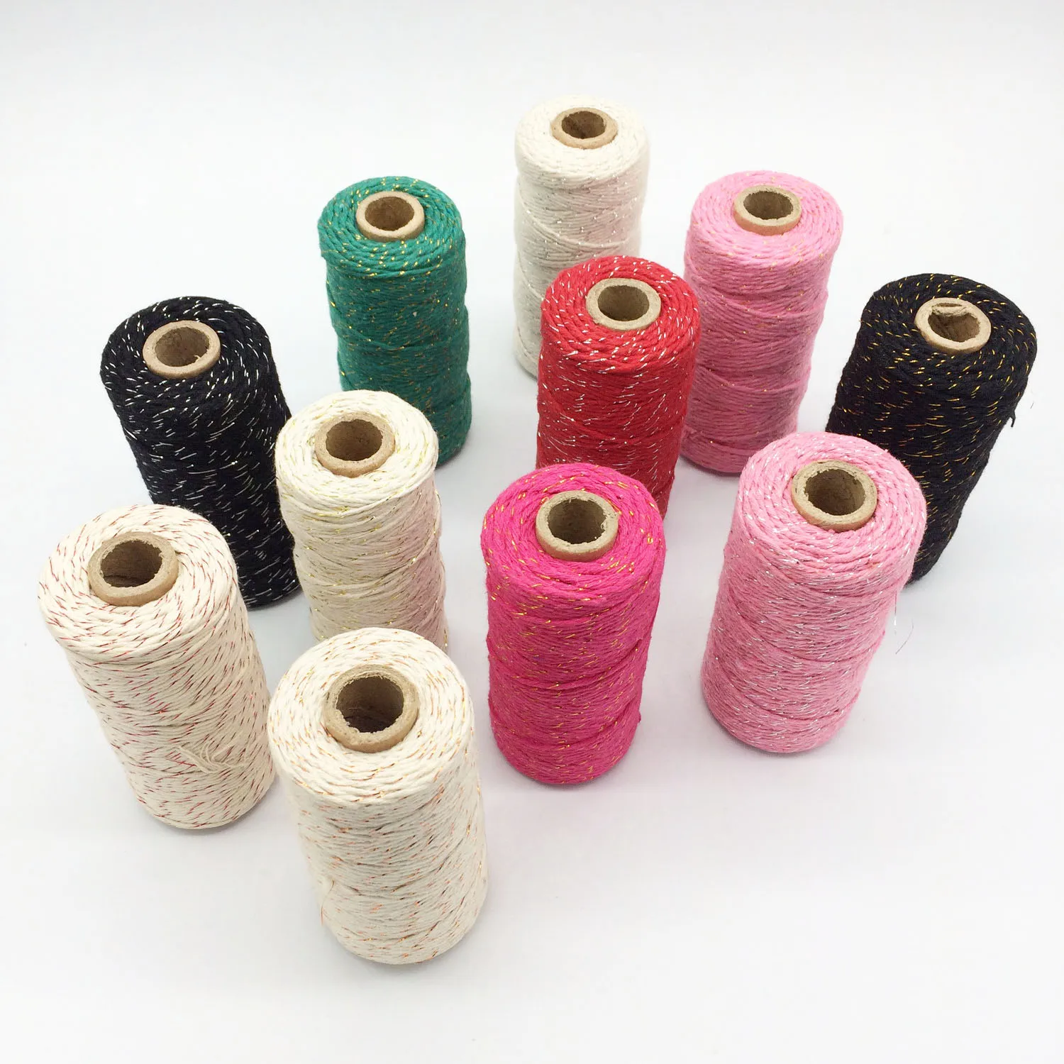 30pcs/lot Add Gold/sliver/copper/red Metallic Cotton Baker Twine (11
