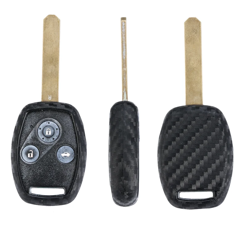 

2/3 Buttons Remote Carbon Leather Key Shell For Honda CIVIC JAZZ Pilot Accord CR-V Holder