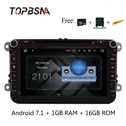 TOPBSNA Android 7,1 автомобильный dvd-плеер для Volkswagen VW Passat B6 CC b7 Polo MK4 MK5 Golf 4 5 TIGUAN JETTA BORA 2 Din gps Navi RDS