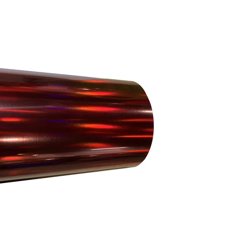 1 лист, 1" x 40"/25 см x 100 см, металлическая Лазерная теплопередача, винил для термопресса, Теплообменный винил - Цвет: red colorful
