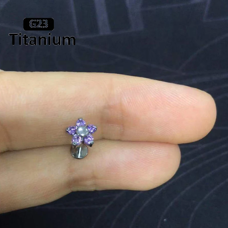 Jewseen G23 Titanio cartilagine Stud 16G Helix Orecchini Flat