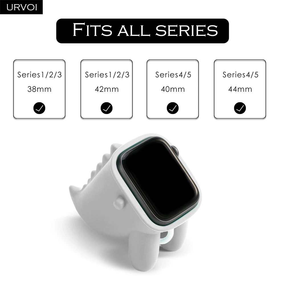 URVOI dinosaur stand for apple watch holder series 8 7 65432 SE WatchOS Nightstand keeper silicone home charging dock for iWatch