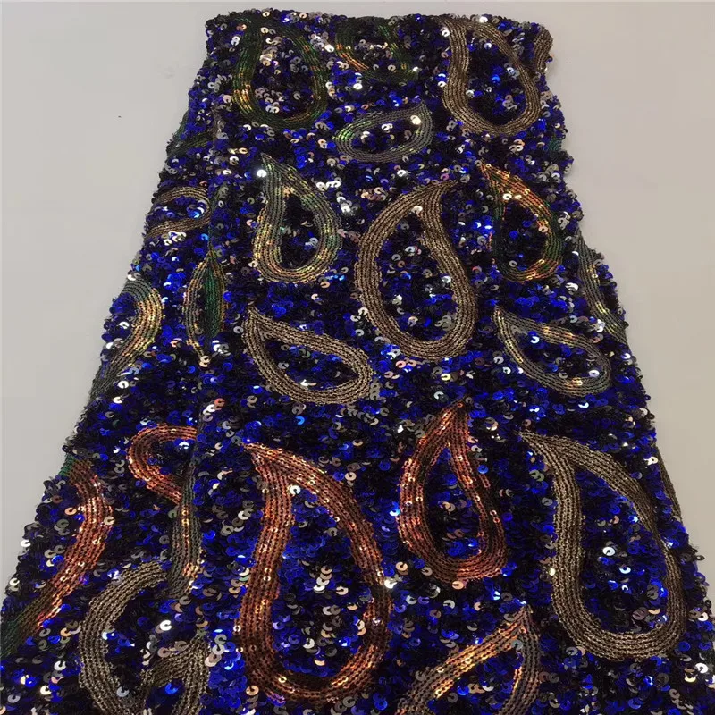 2019 Latest Nigerian Wedding Lace Fabric High Quality African French Tulle 3D Sequined Dress | Дом и сад