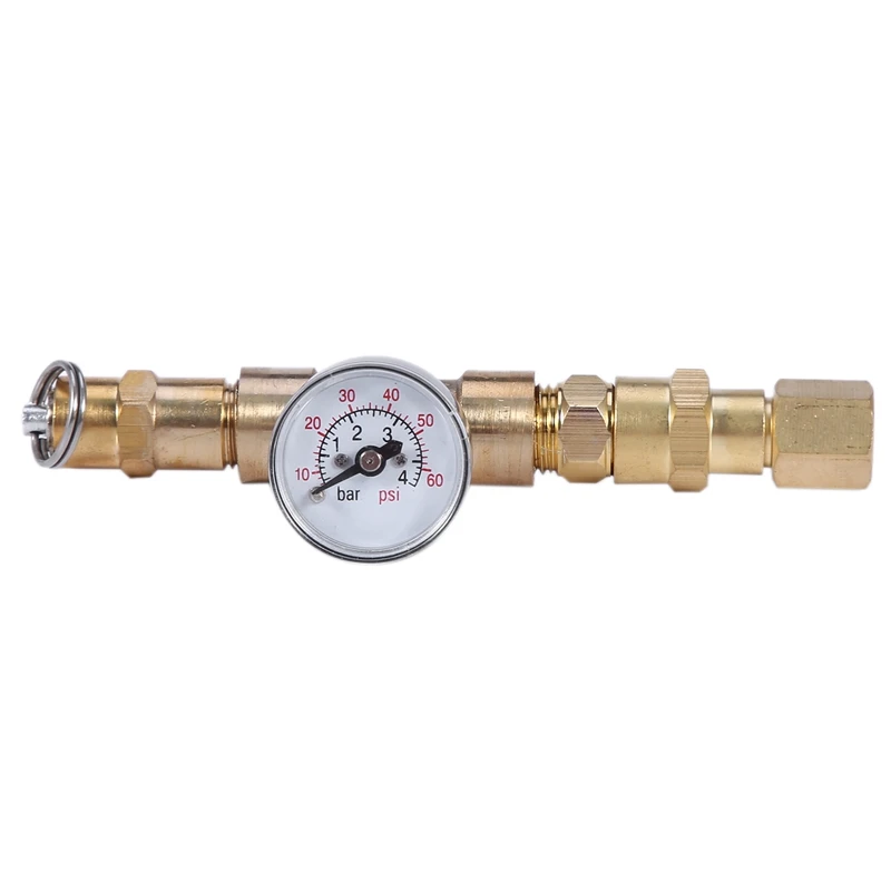  Ball-Locked Relief Valve with Pressure Gauge Adjustable Pressure Relief Valve Beer Barrel Pressuriz