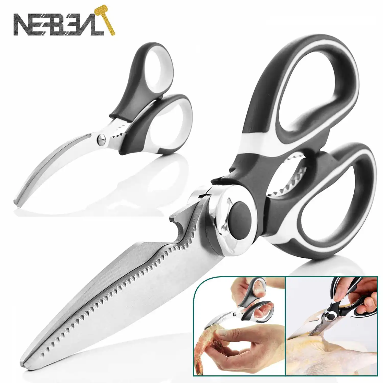 Set of 3 Kitchen Scissors Combo Scissors for Kitchen Use Fish Cutting Scissors  Kitchen Scissor for